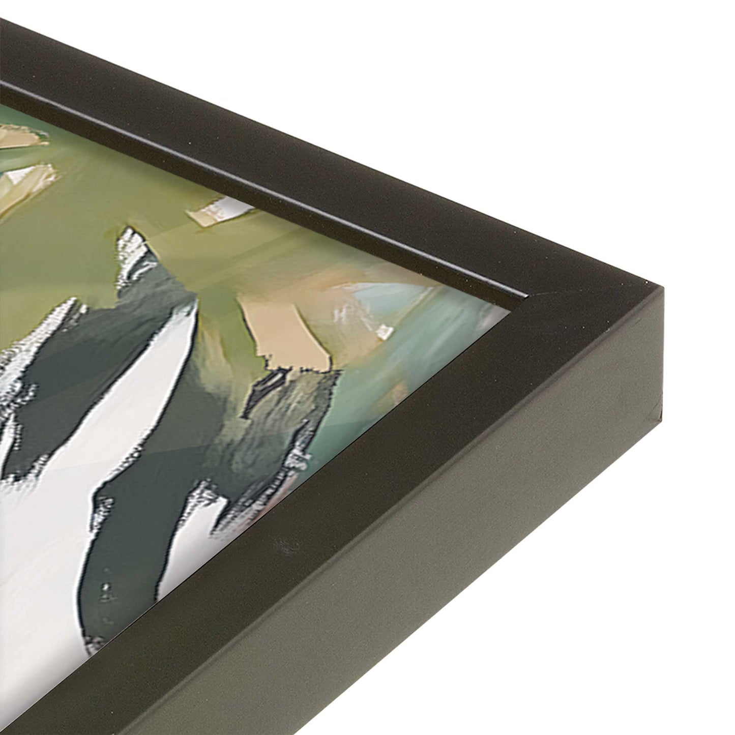 [Color:Satin Black], Picture of art in a Satin Black frame at an angle