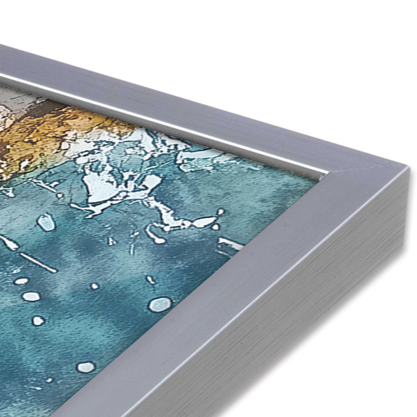 [Color:Polished Chrome], Picture of art in a Polished Chrome frame at an angle