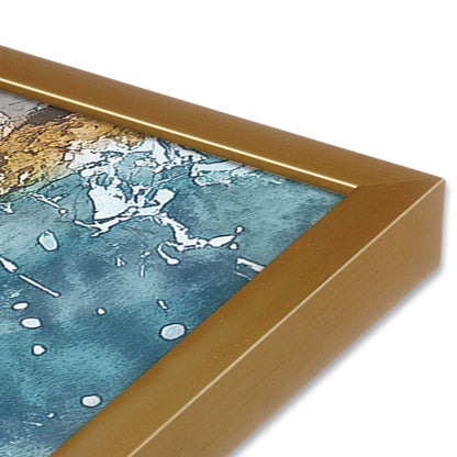 [Color:Polished Gold], Picture of art in a Polished Gold frame at an angle