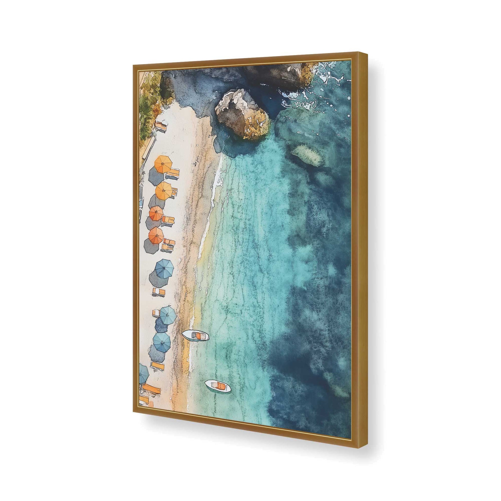 [Color:Polished Gold], Picture of art in a Polished Gold frame of the corner