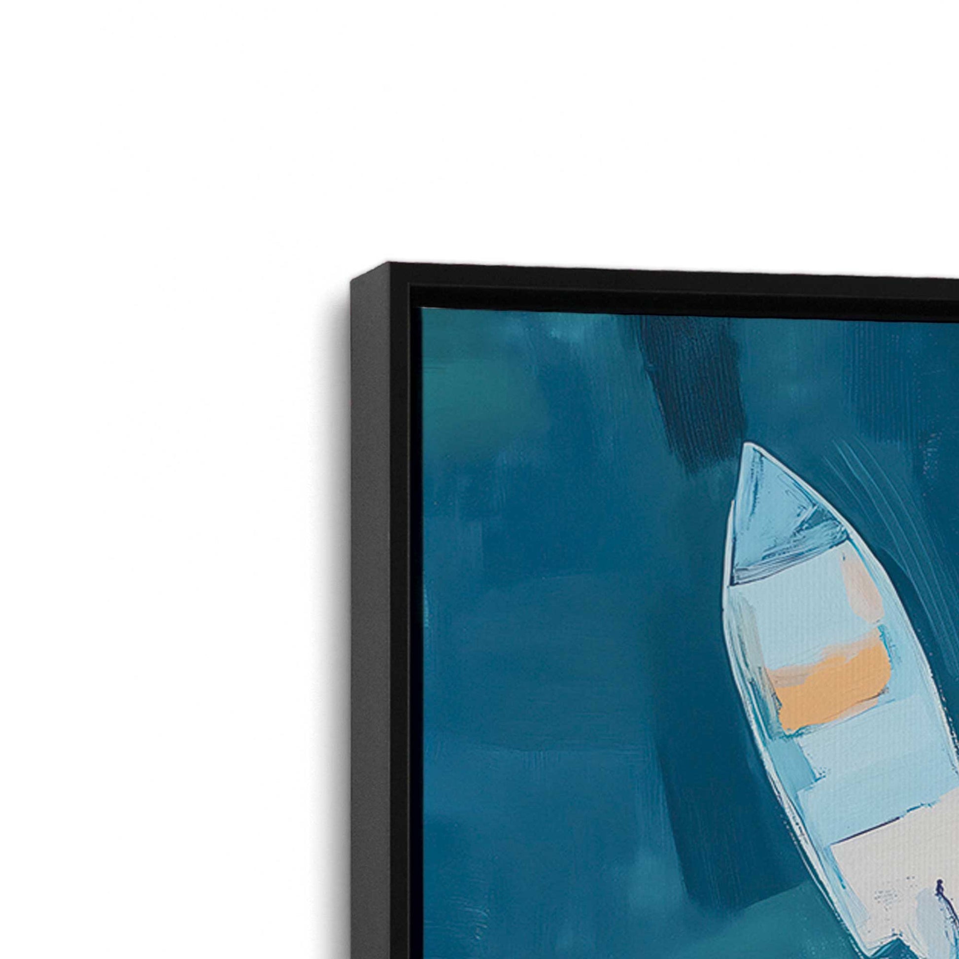 [Color:Satin Black], Picture of art in a Satin Black frame at an angle