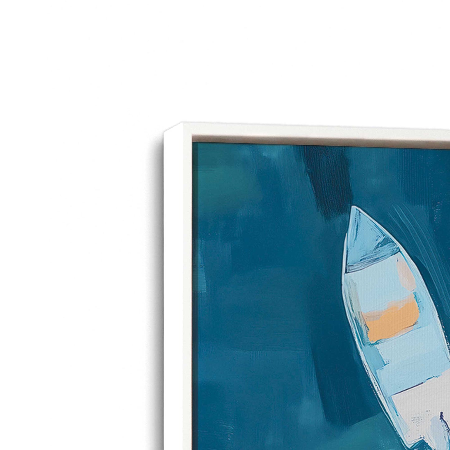 [Color:Opaque White], Picture of art in a White frame at an angle