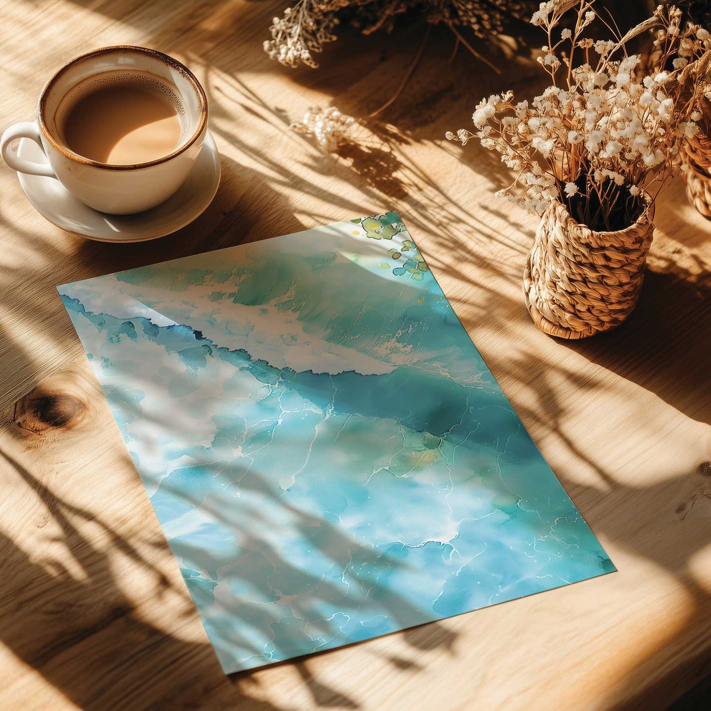 Crashing Waves and Crystal Water from Above II Art Print
