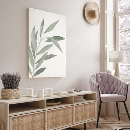 Soft Green Leaves I Canvas Print