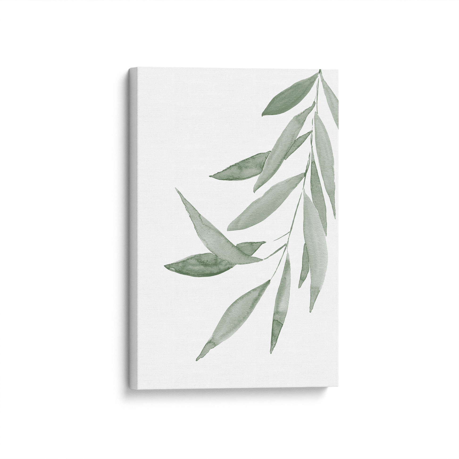 [color:Stretched Canvas], Picture of art in a black frame at angle