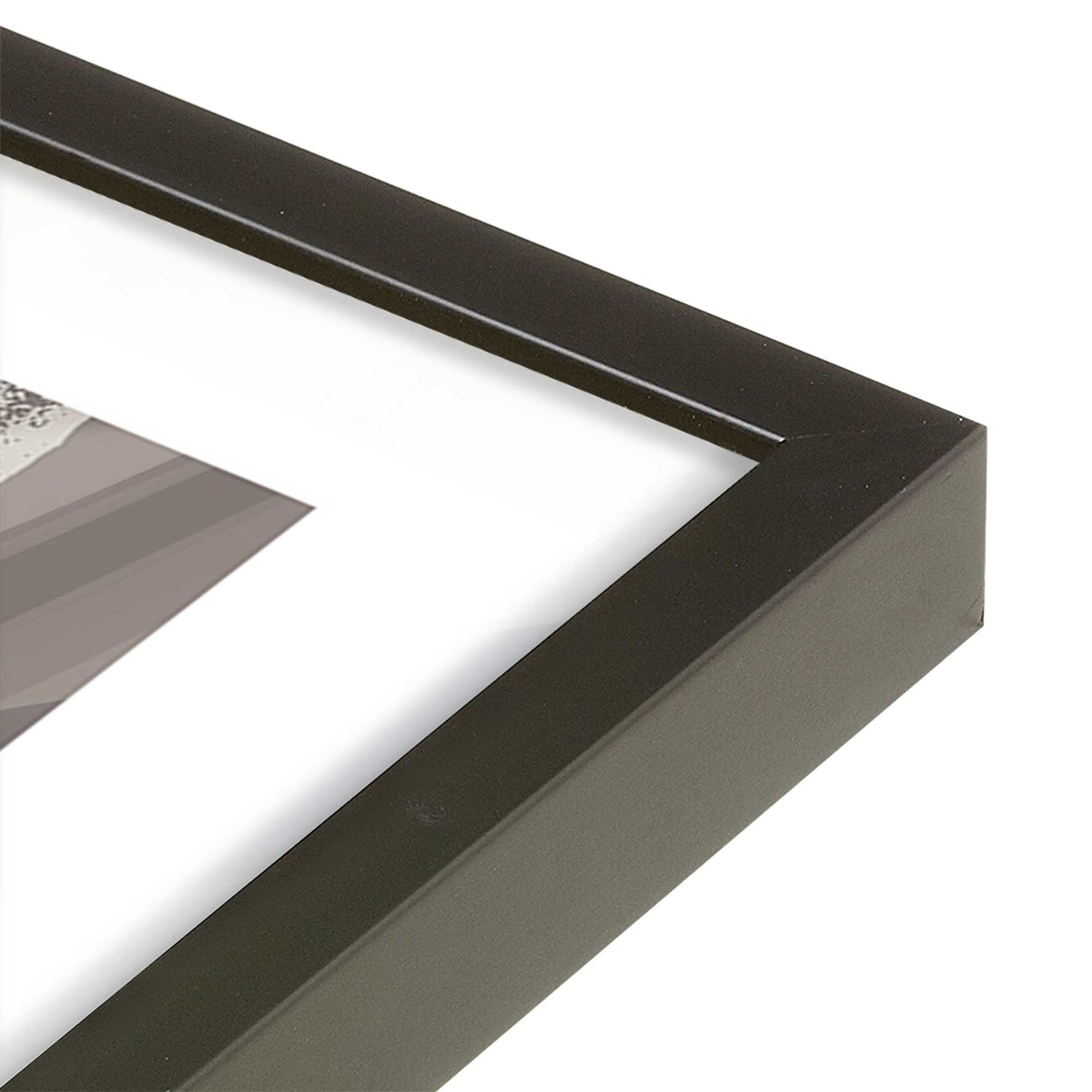 [Color:Satin Black], Picture of art in a Satin Black frame at an angle