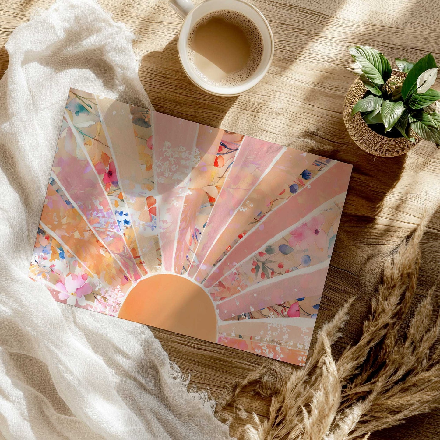 Floral Sun Rays Art Print