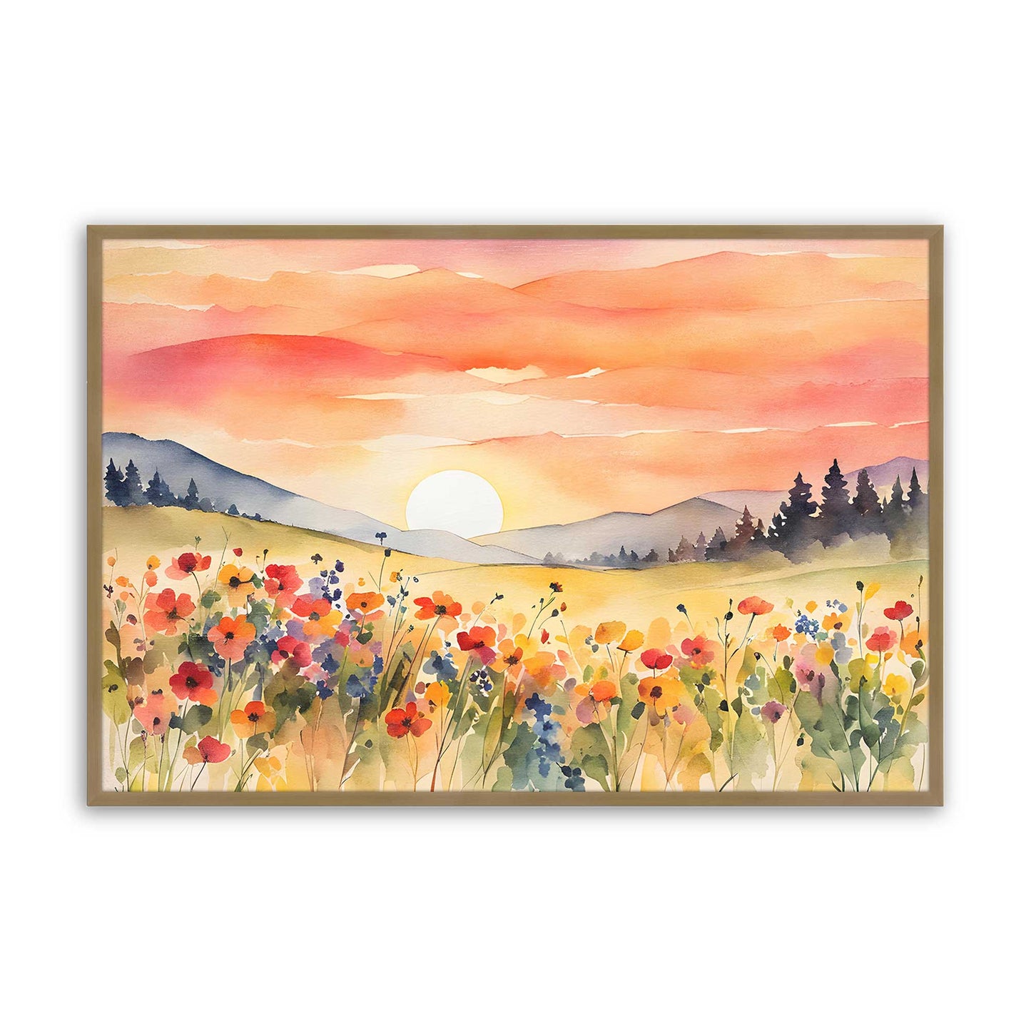 [Color:Brushed Gold], Picture of art in a Brushed Gold frame