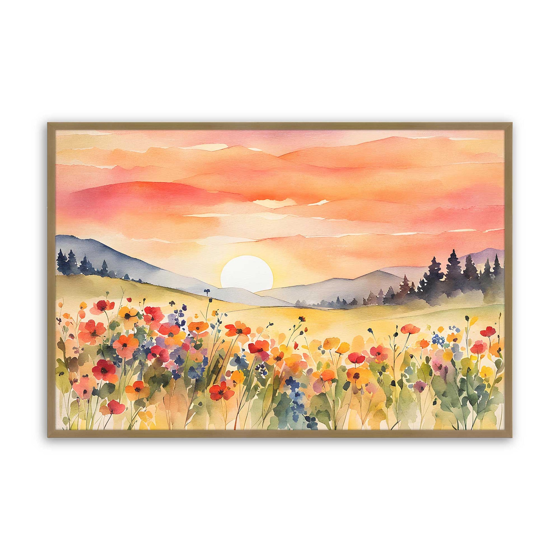 [Color:Brushed Gold], Picture of art in a Brushed Gold frame