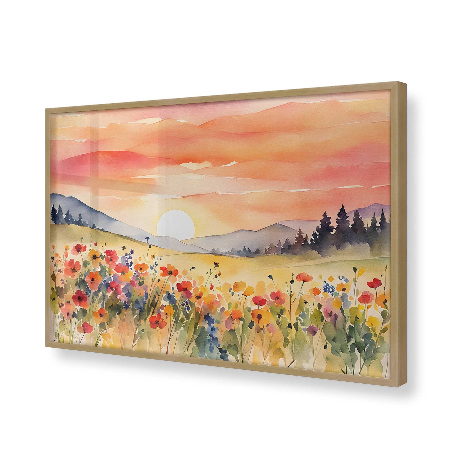 [Color:Brushed Gold], Picture of art in a Brushed Gold frame of the corner