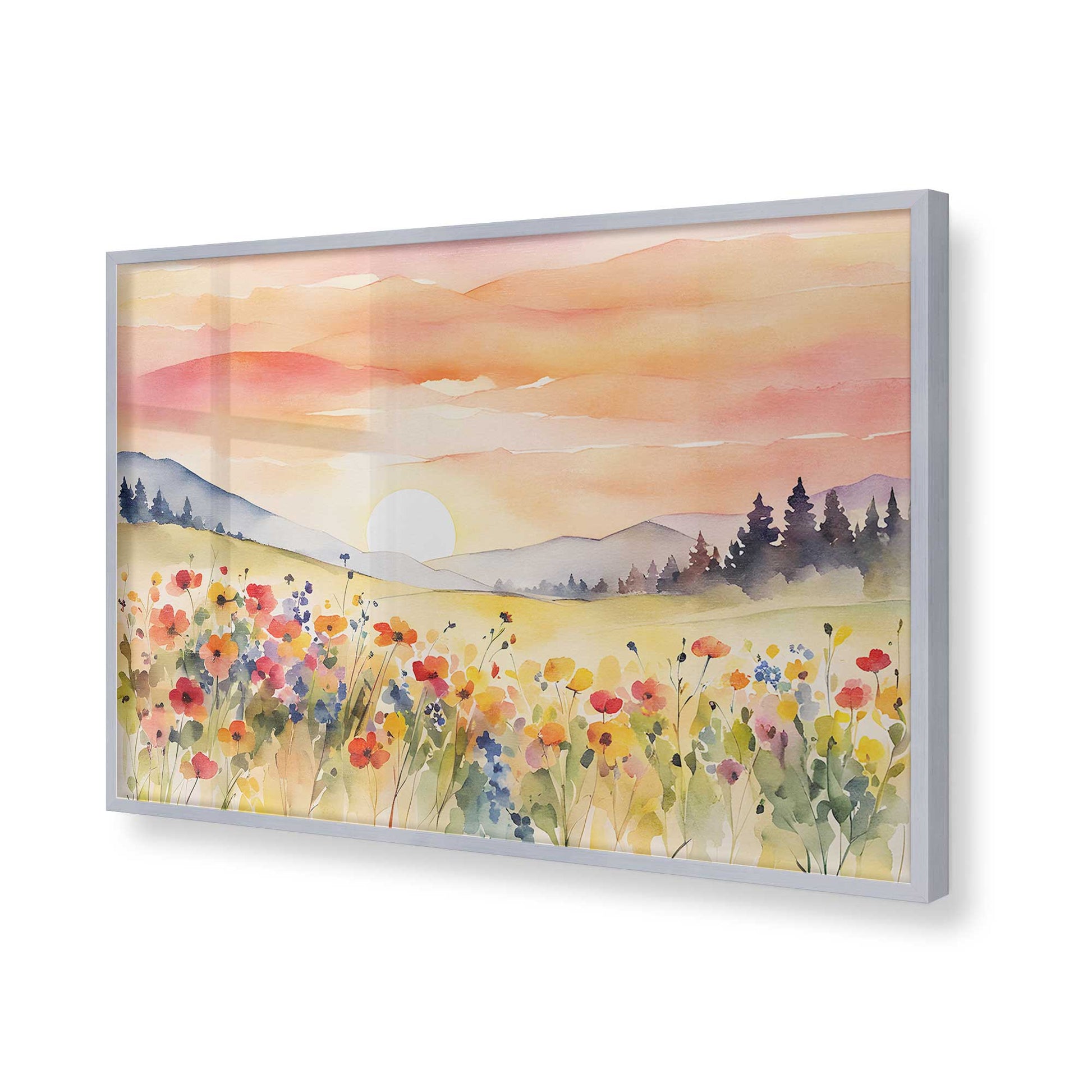 [Color:Polished Chrome], Picture of art in a Polished Chrome frame of the corner
