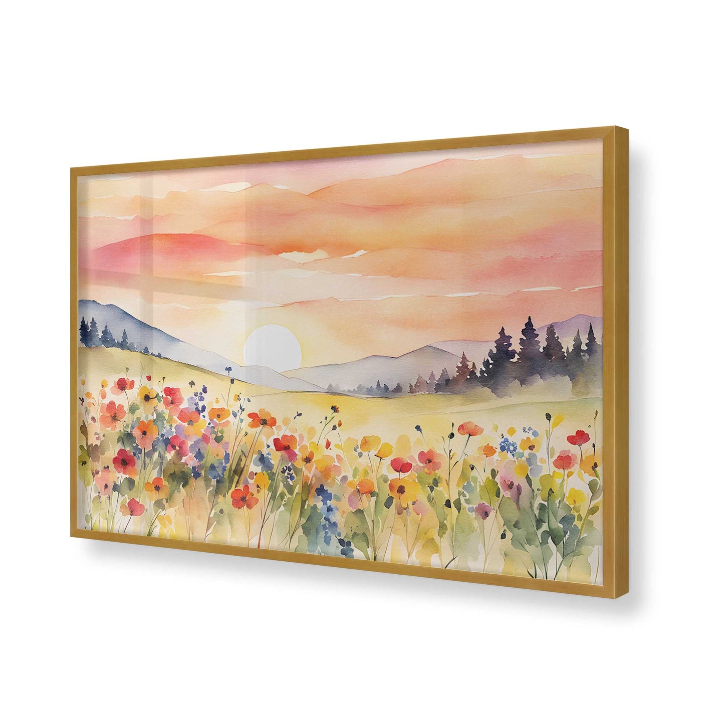 [Color:Polished Gold], Picture of art in a Polished Gold frame of the corner