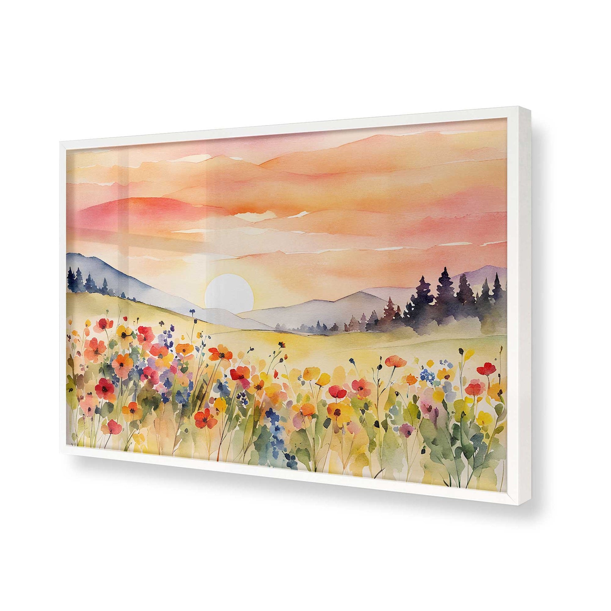 [Color:Opaque White], Picture of art in a Opaque White frame of the corner