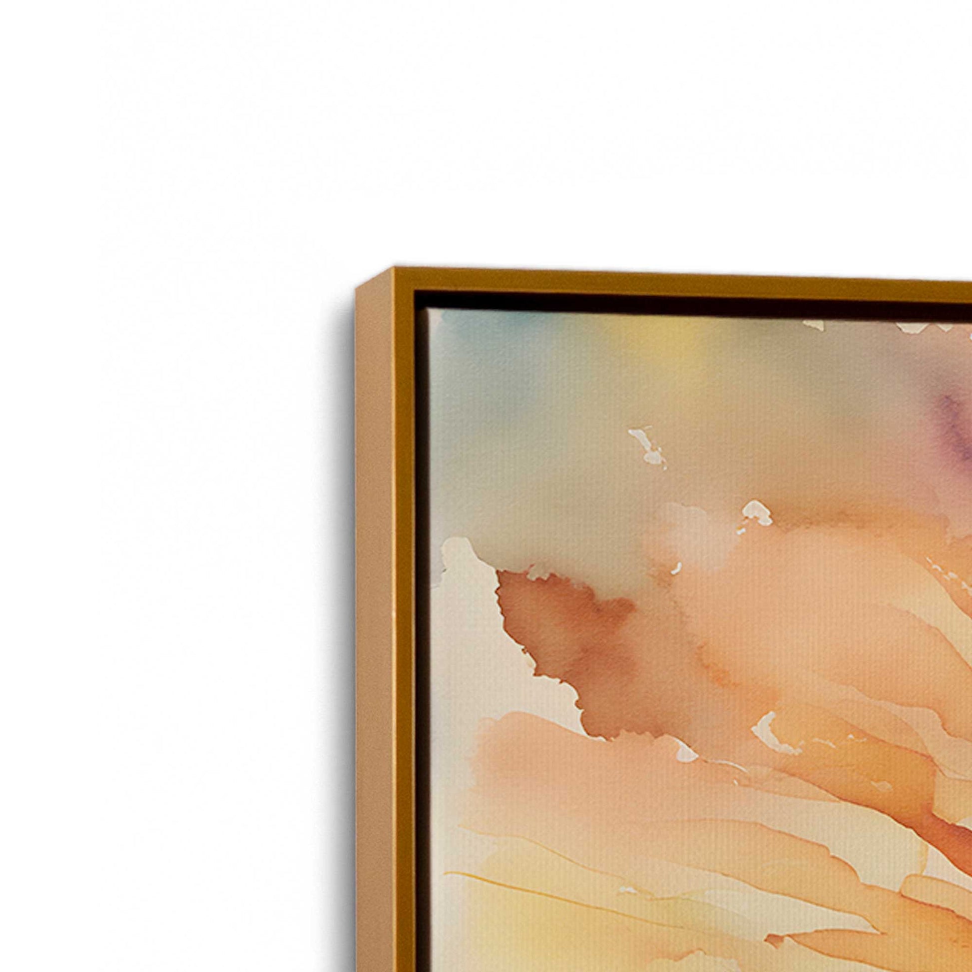 [Color:Polished Gold], Picture of art in a Polished Gold frame at an angle