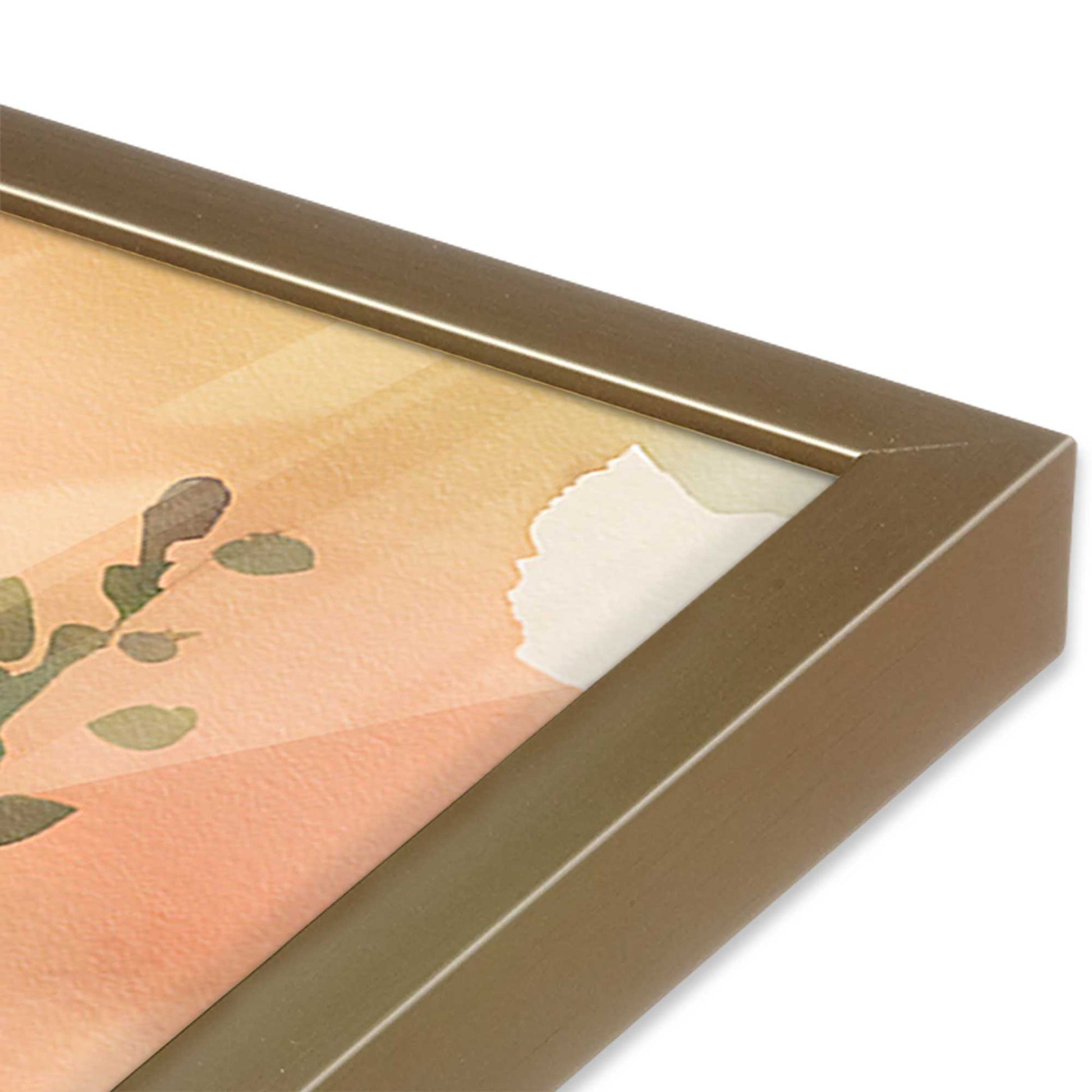 [Color:Brushed Gold], Picture of art in a Brushed Gold frame at an angle