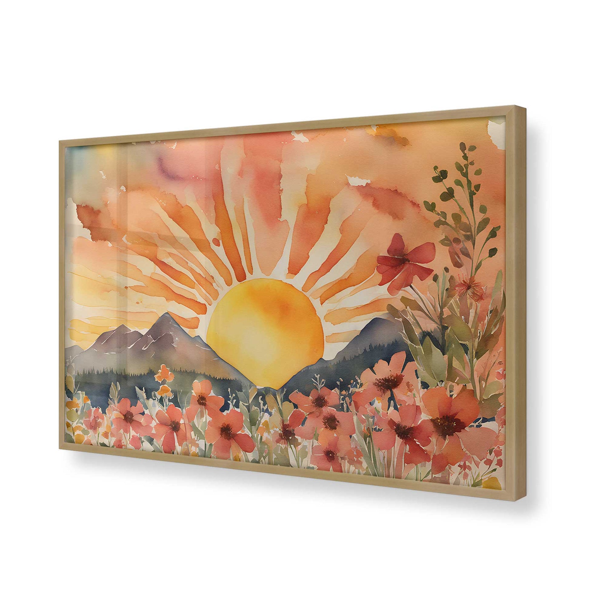 [Color:Brushed Gold], Picture of art in a Brushed Gold frame of the corner