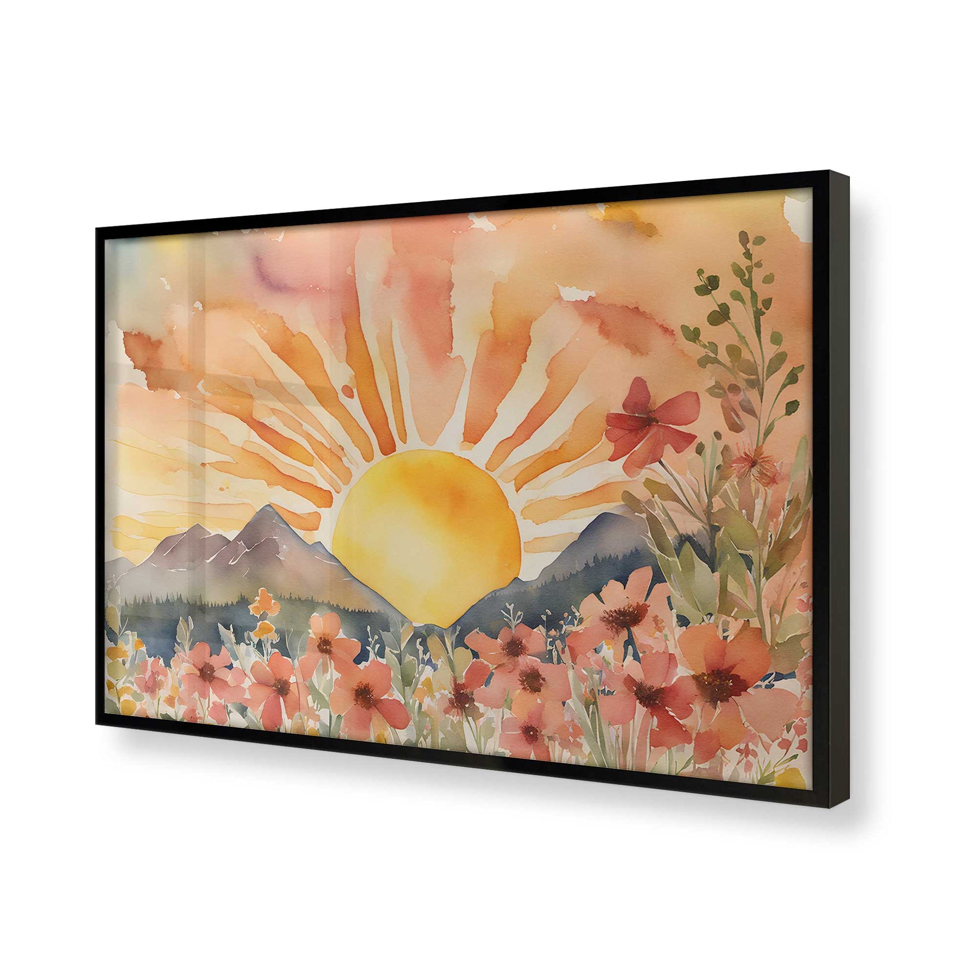 [Color:Satin Black], Picture of art in a Satin Black frame of the corner