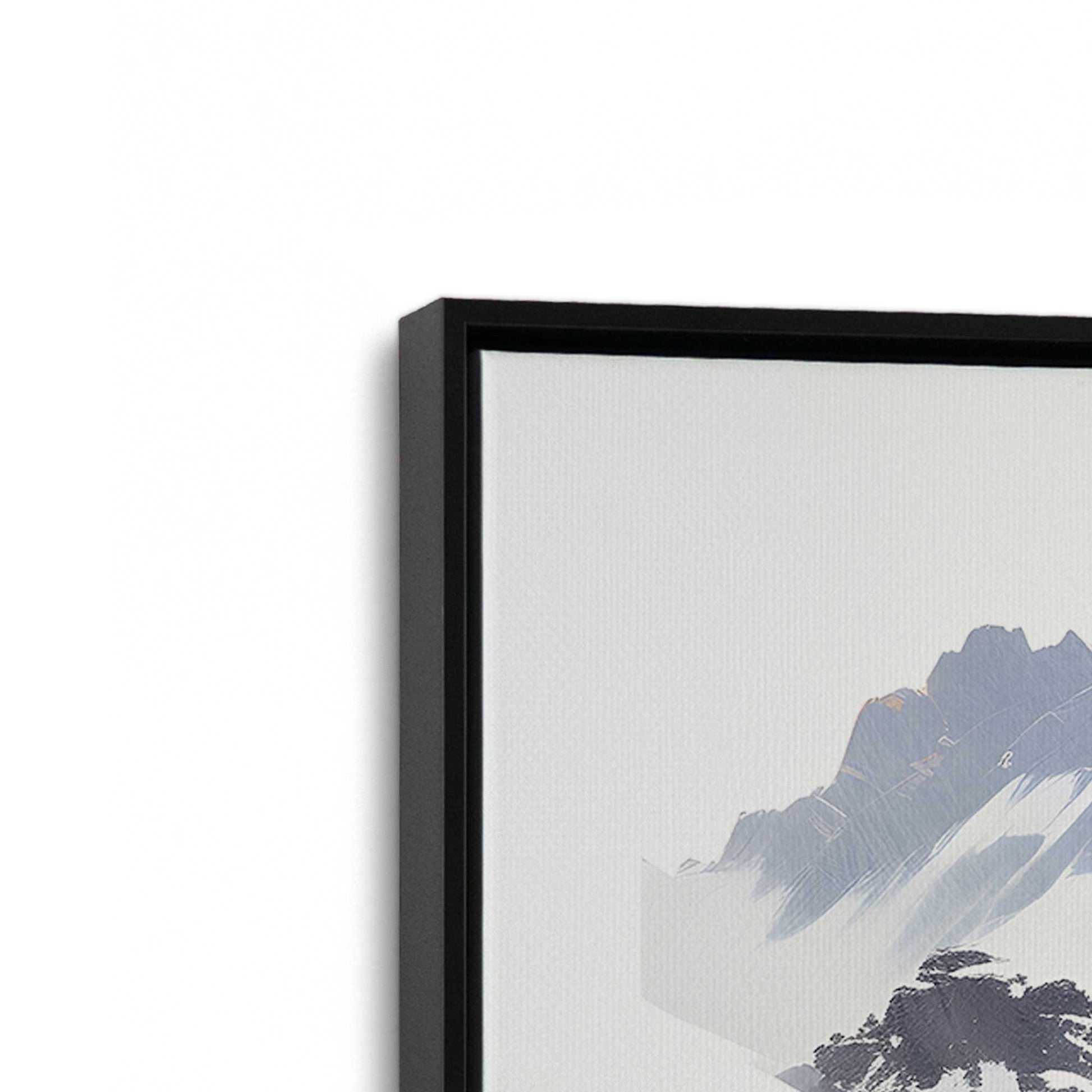 [Color:Satin Black], Picture of art in a Satin Black frame at an angle