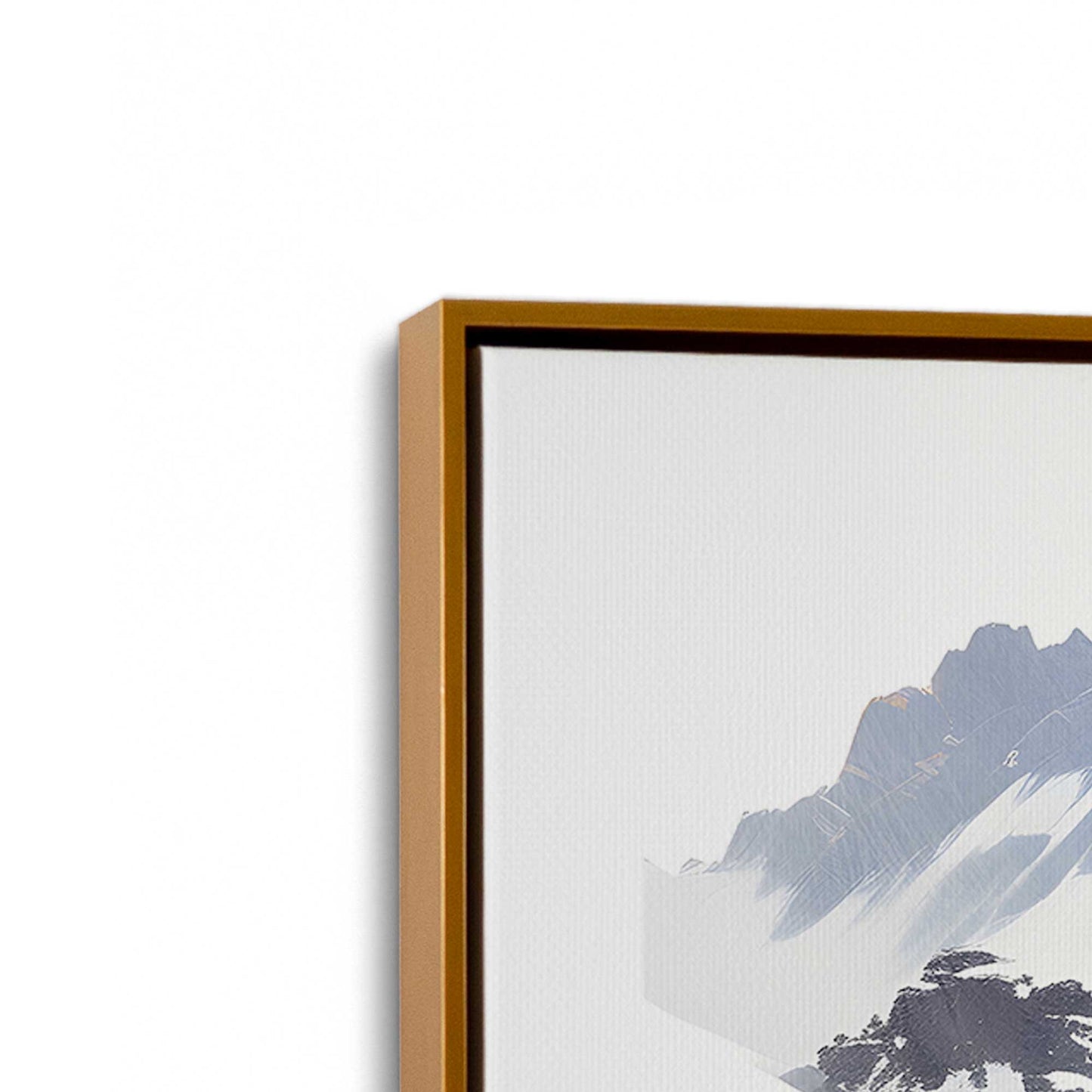 [Color:Polished Gold], Picture of art in a Polished Gold frame at an angle