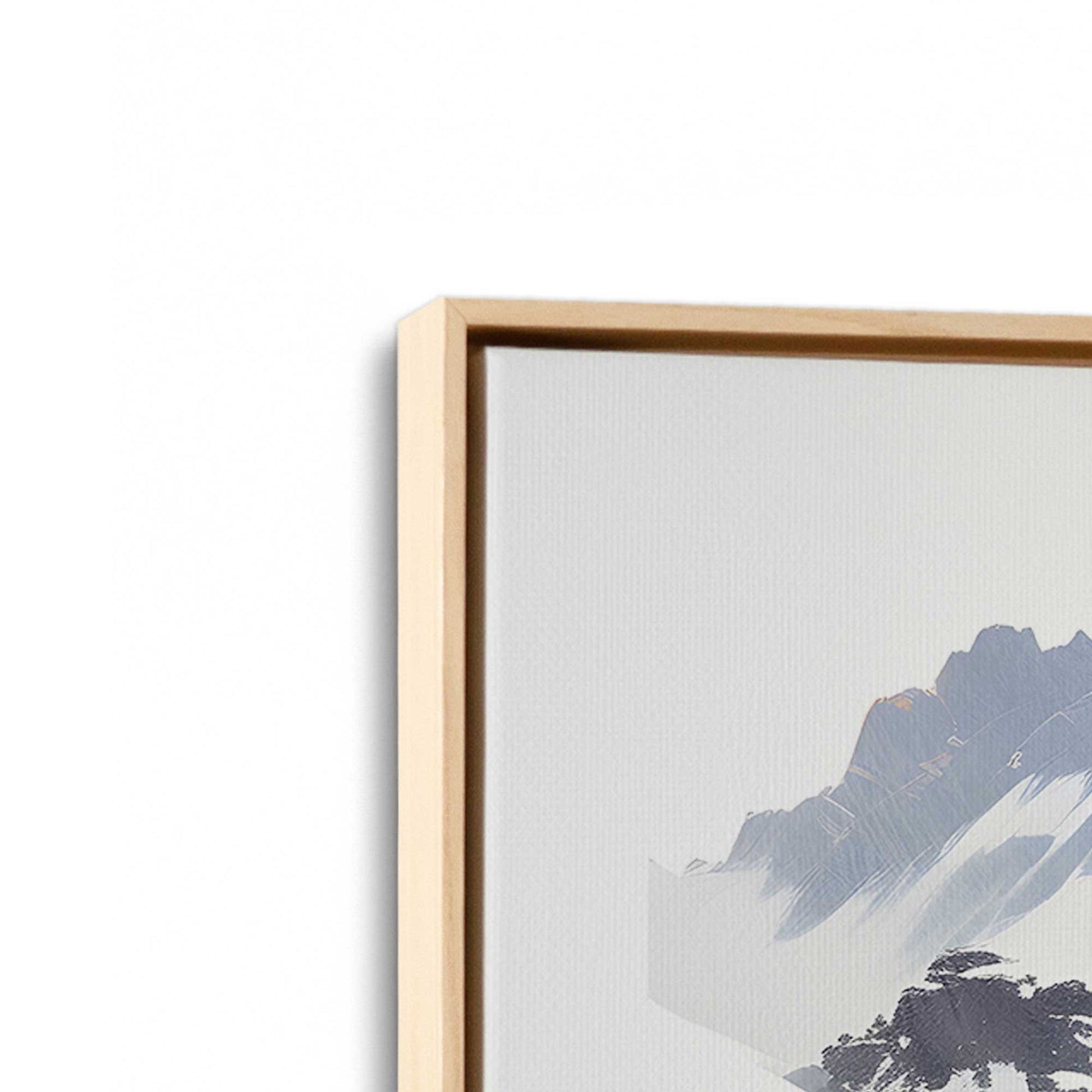 [Color:American Maple], Picture of art in a American Maple frame at an angle