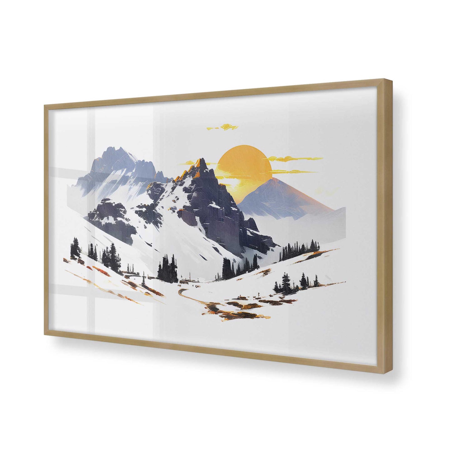 [Color:Brushed Gold], Picture of art in a Brushed Gold frame of the corner
