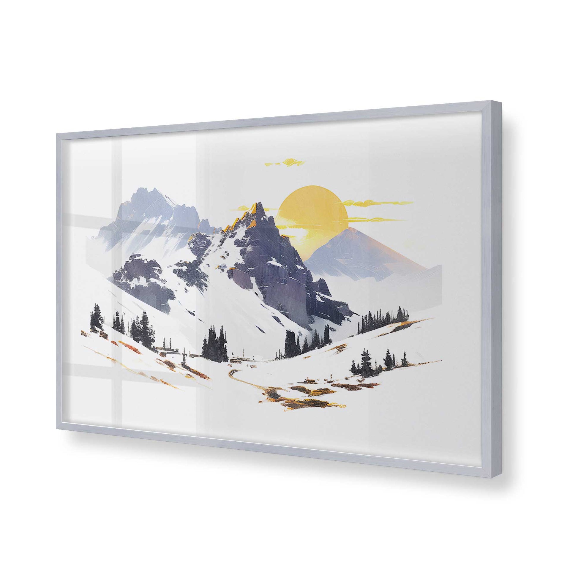 [Color:Polished Chrome], Picture of art in a Polished Chrome frame of the corner