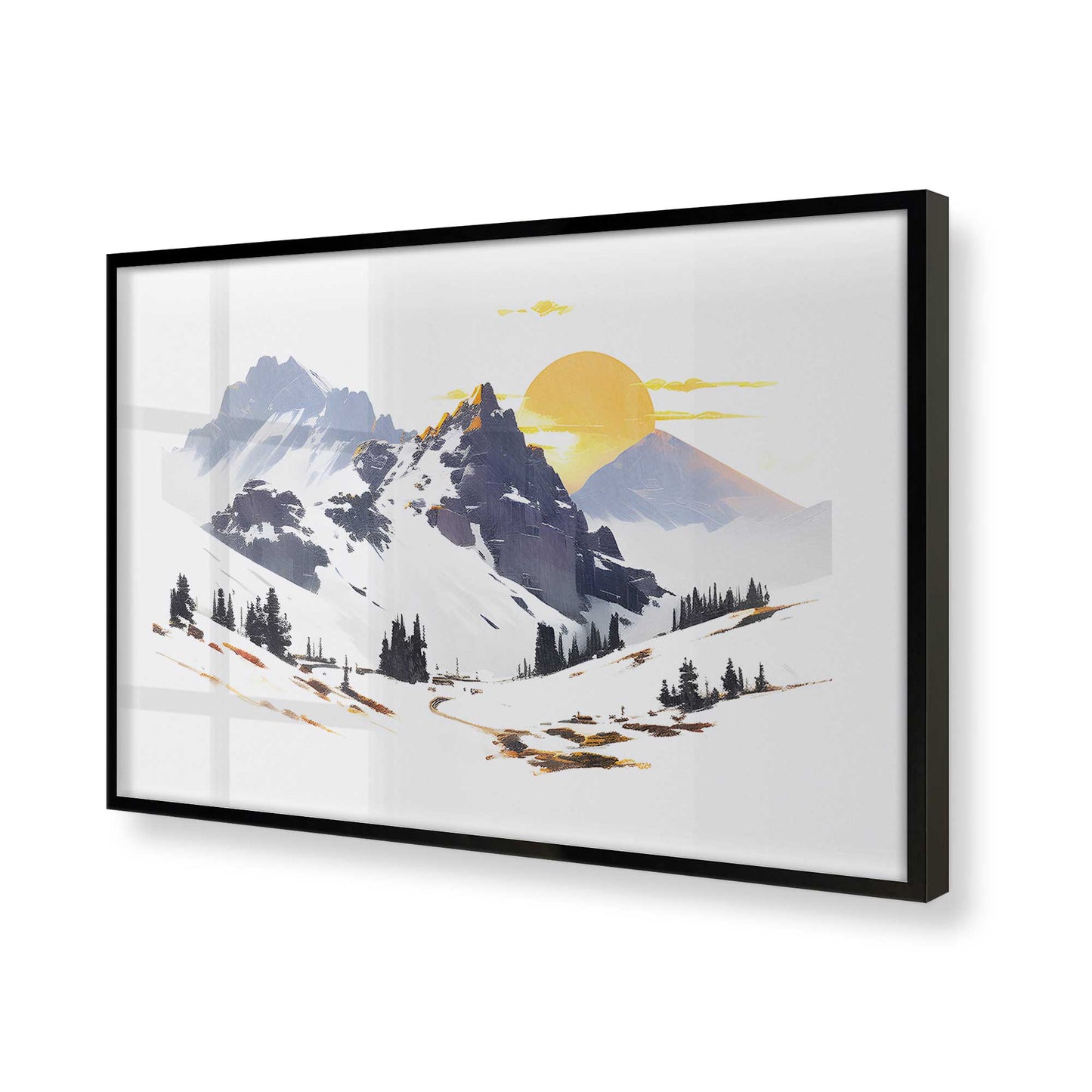 [Color:Satin Black], Picture of art in a Satin Black frame of the corner