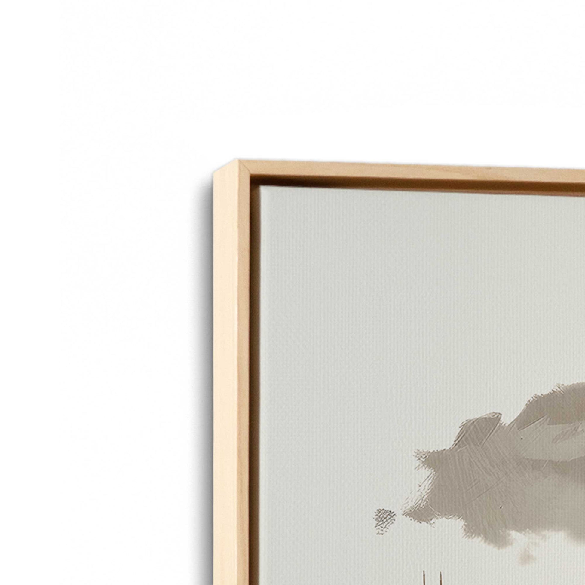 [Color:American Maple], Picture of art in a American Maple frame at an angle