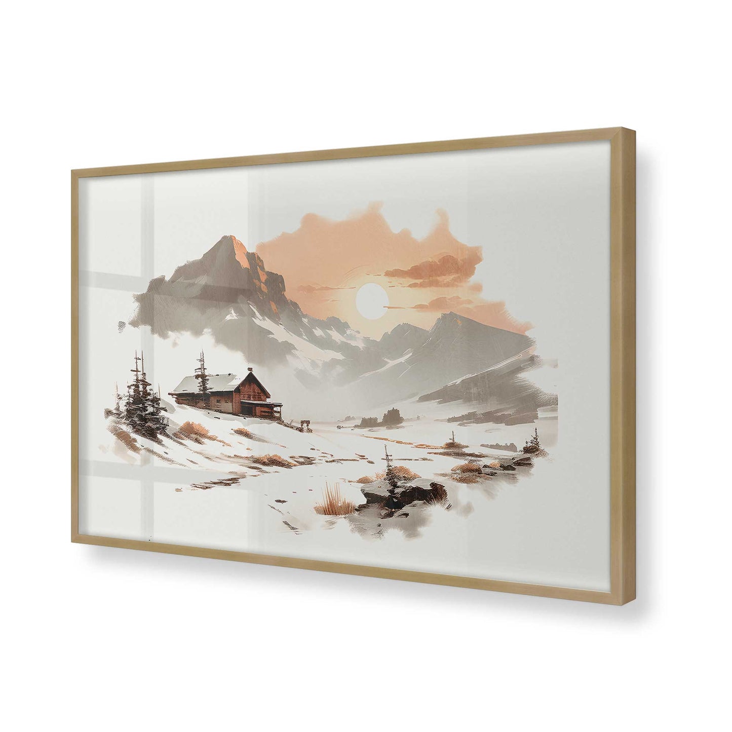 [Color:Brushed Gold], Picture of art in a Brushed Gold frame of the corner