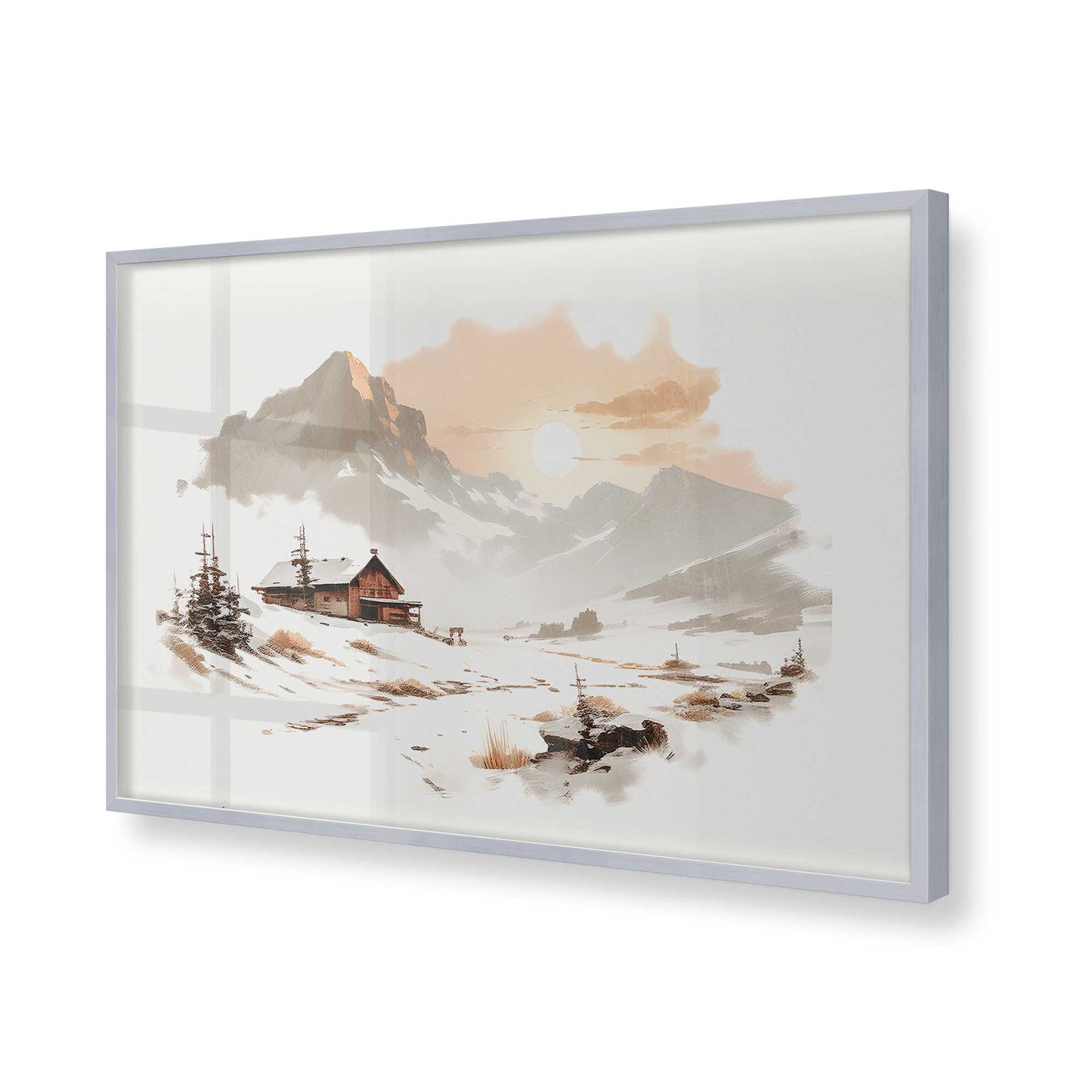 [Color:Polished Chrome], Picture of art in a Polished Chrome frame of the corner