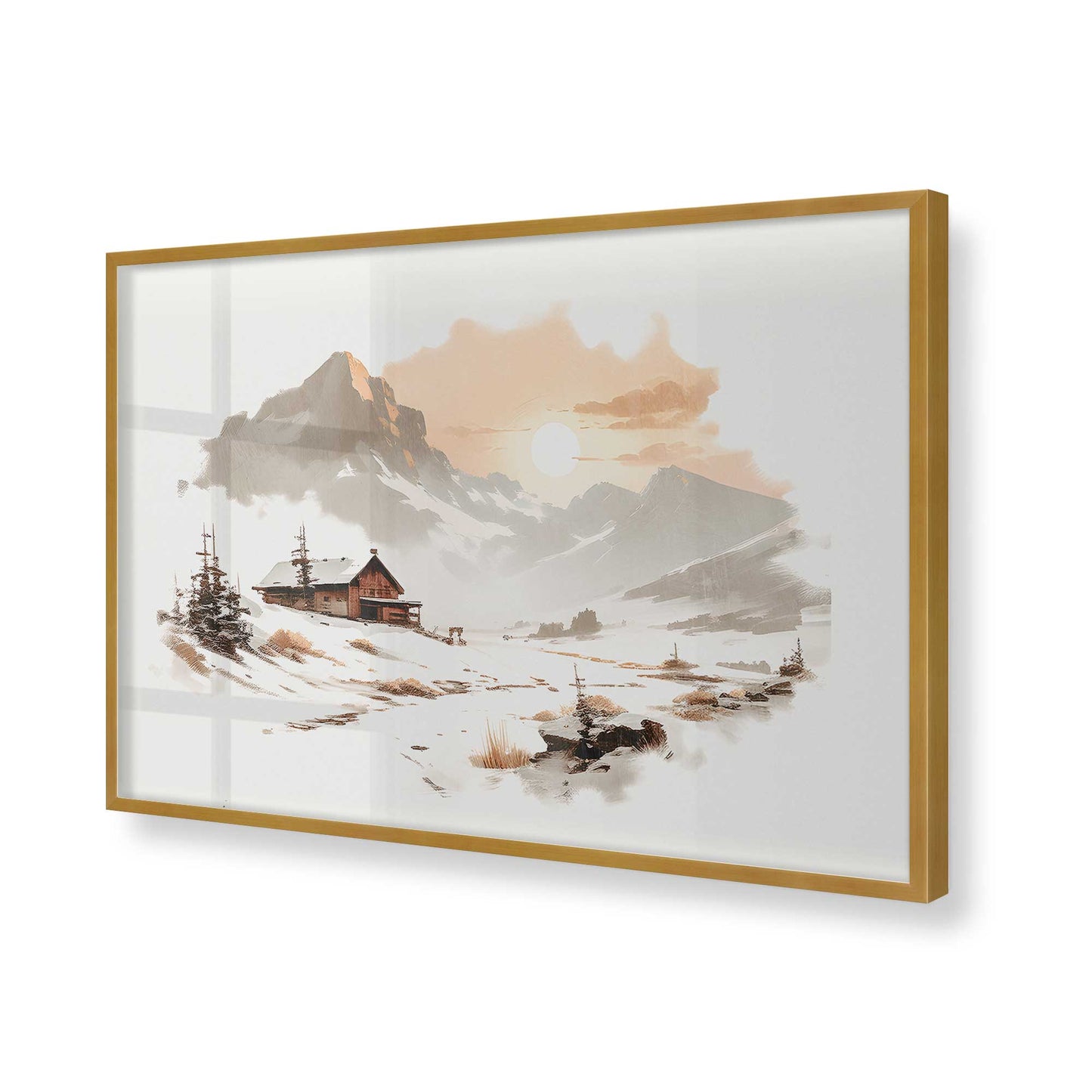 [Color:Polished Gold], Picture of art in a Polished Gold frame of the corner