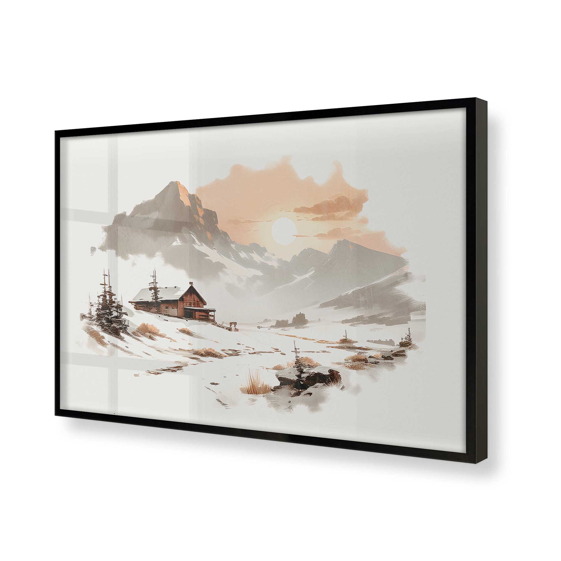 [Color:Satin Black], Picture of art in a Satin Black frame of the corner