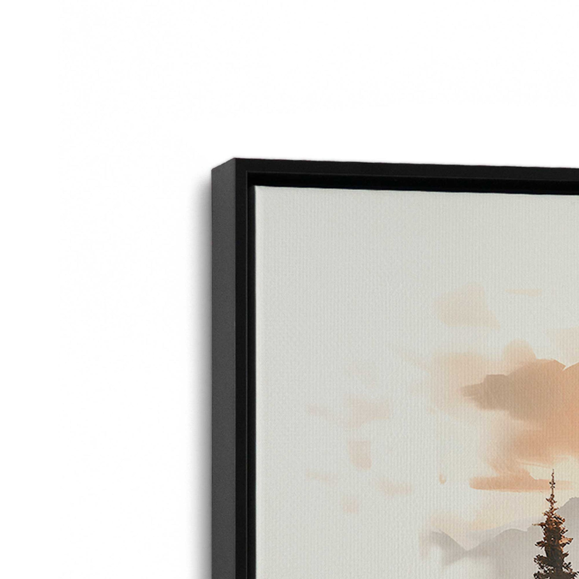 [Color:Satin Black], Picture of art in a Satin Black frame at an angle