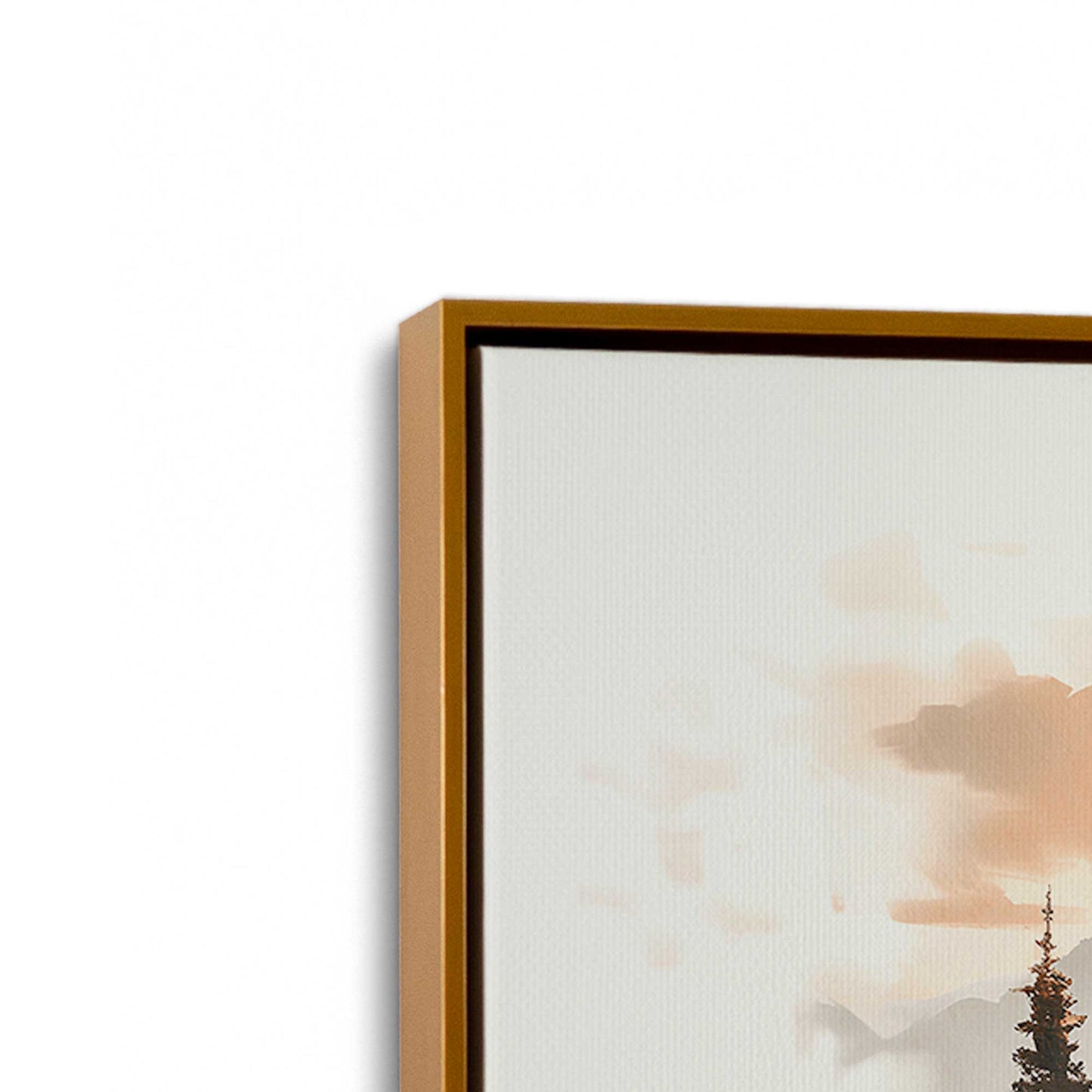 [Color:Polished Gold], Picture of art in a Polished Gold frame at an angle