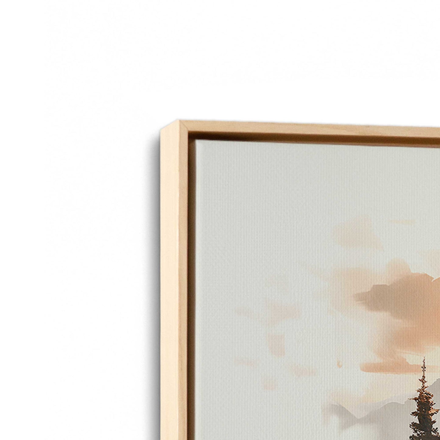 [Color:American Maple], Picture of art in a American Maple frame at an angle