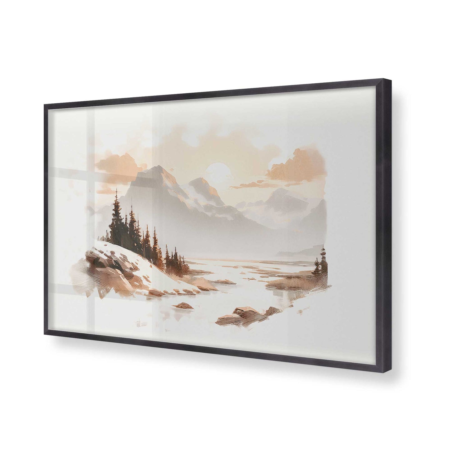 [Color:Weathered Zinc], Picture of art in a Weathered Zinc frame of the corner