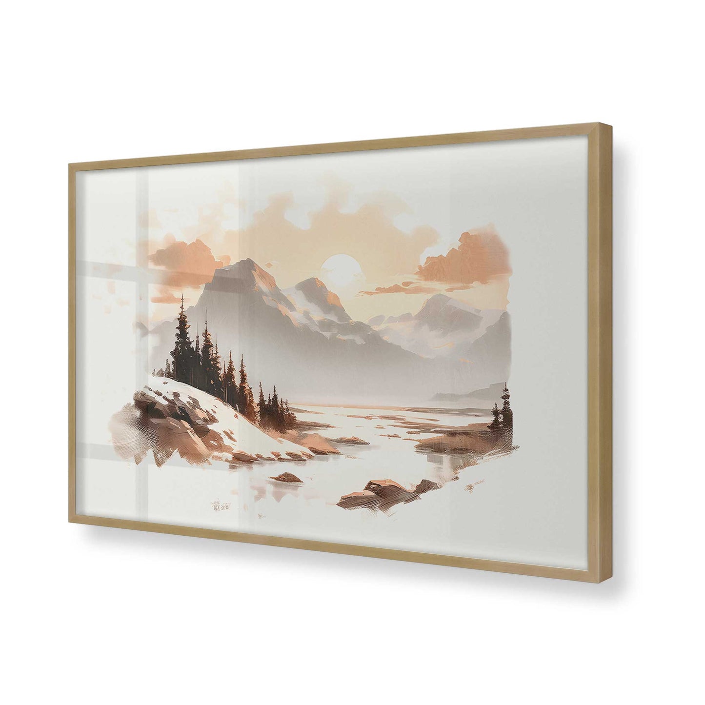 [Color:Brushed Gold], Picture of art in a Brushed Gold frame of the corner