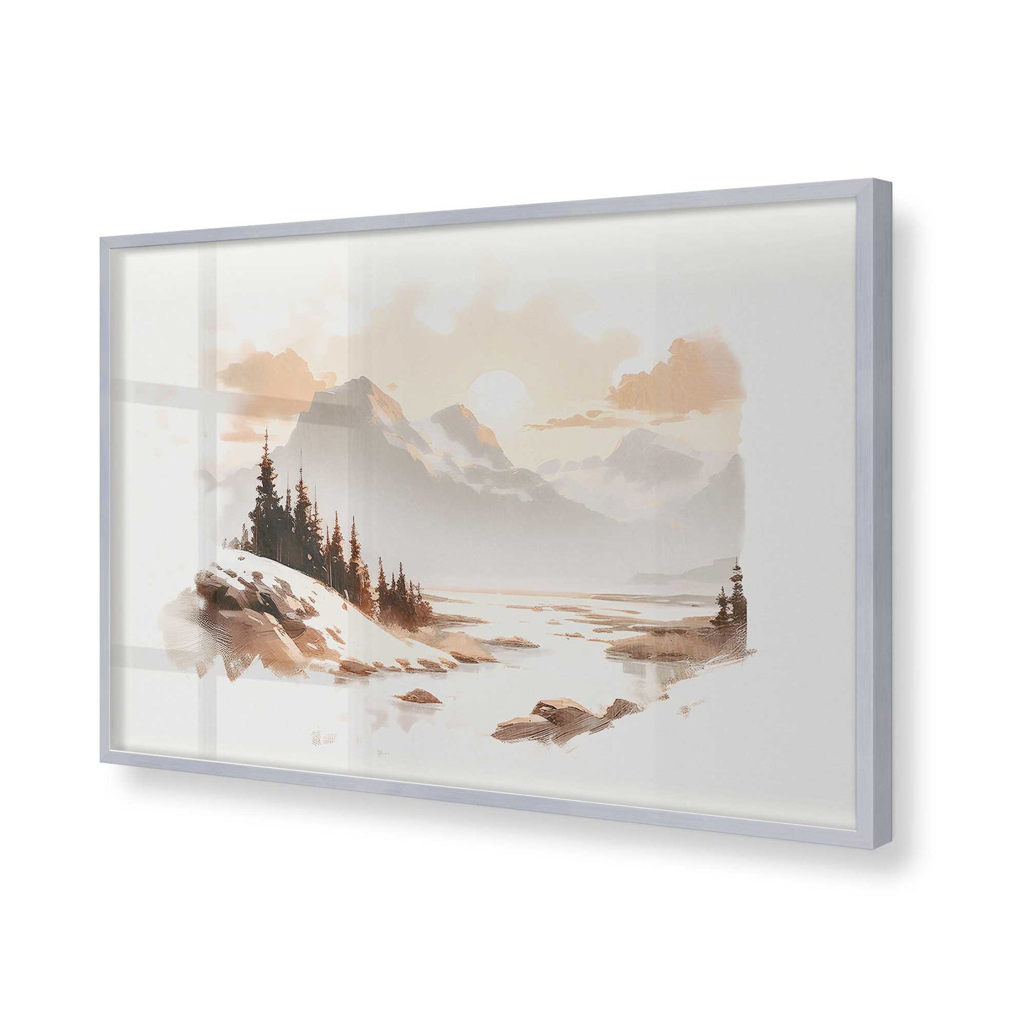 [Color:Polished Chrome], Picture of art in a Polished Chrome frame of the corner