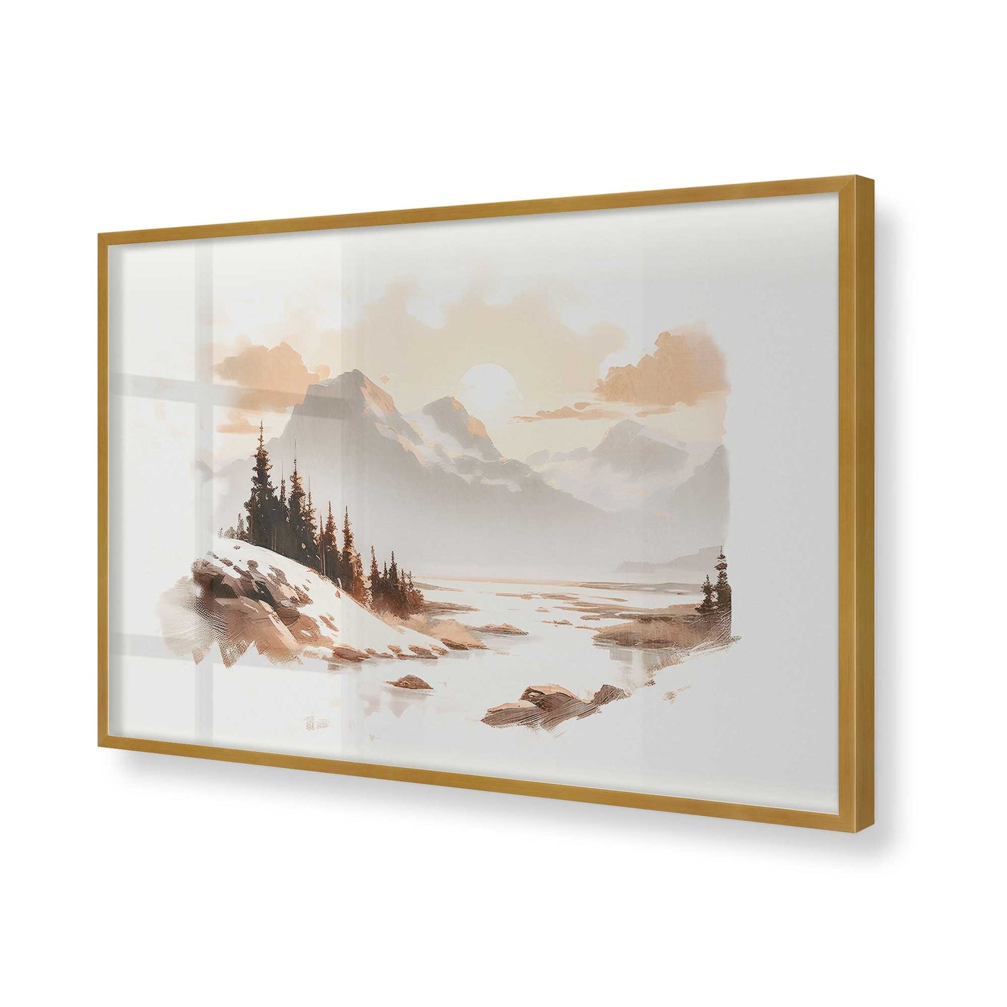[Color:Polished Gold], Picture of art in a Polished Gold frame of the corner