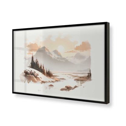 [Color:Satin Black], Picture of art in a Satin Black frame of the corner