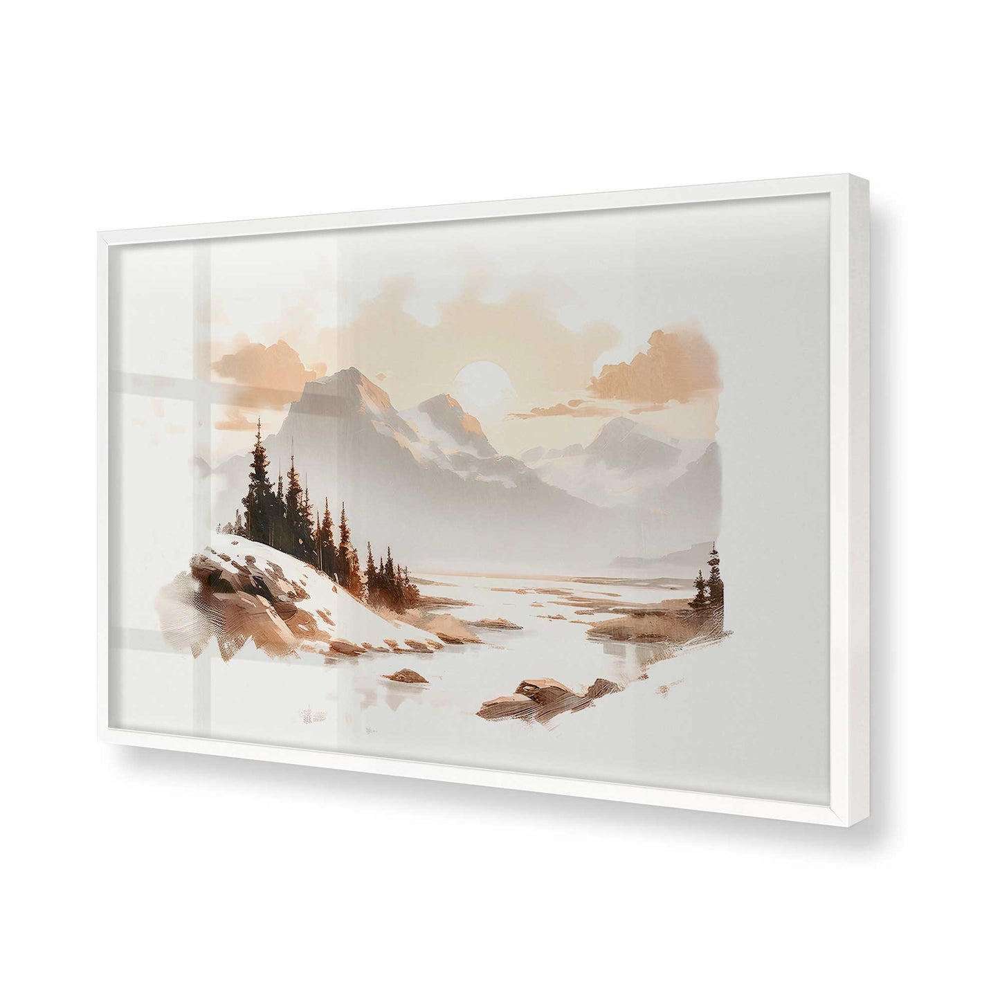 [Color:Opaque White], Picture of art in a Opaque White frame of the corner