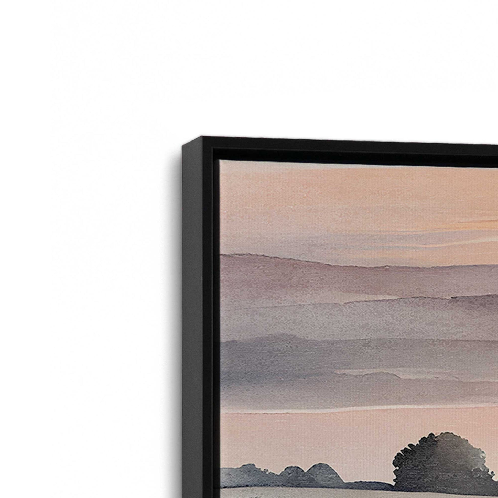 [Color:Satin Black], Picture of art in a Satin Black frame at an angle