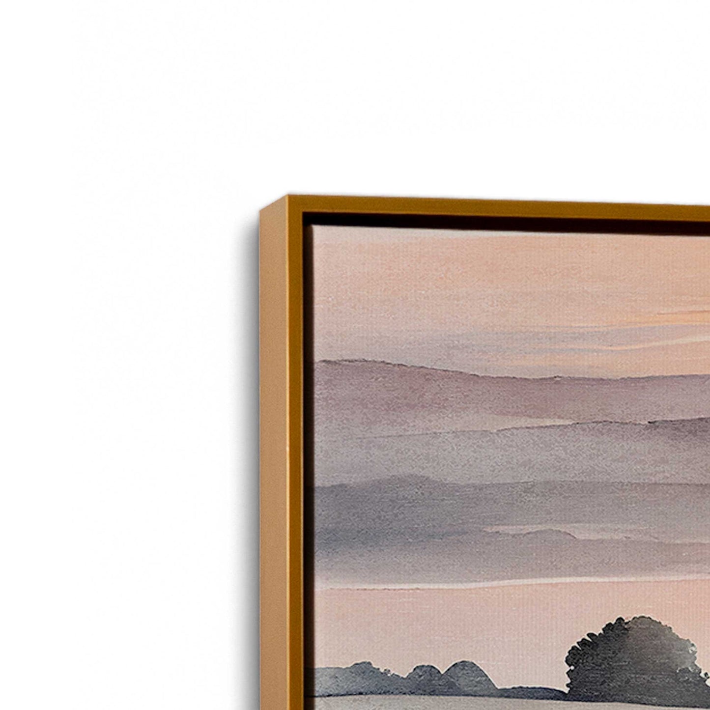[Color:Polished Gold], Picture of art in a Polished Gold frame at an angle