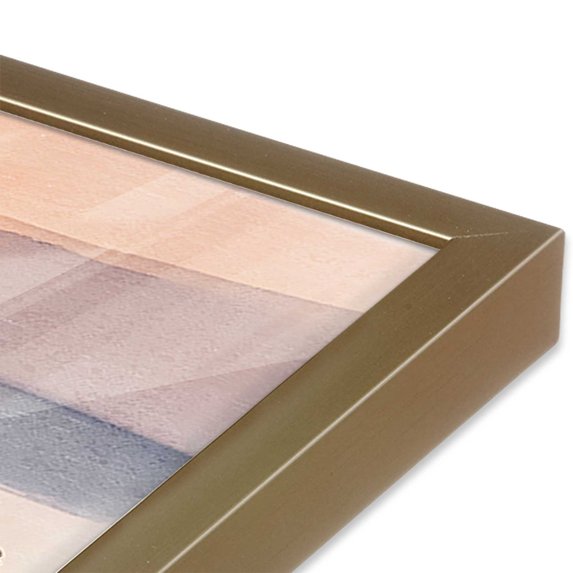 [Color:Brushed Gold], Picture of art in a Brushed Gold frame at an angle