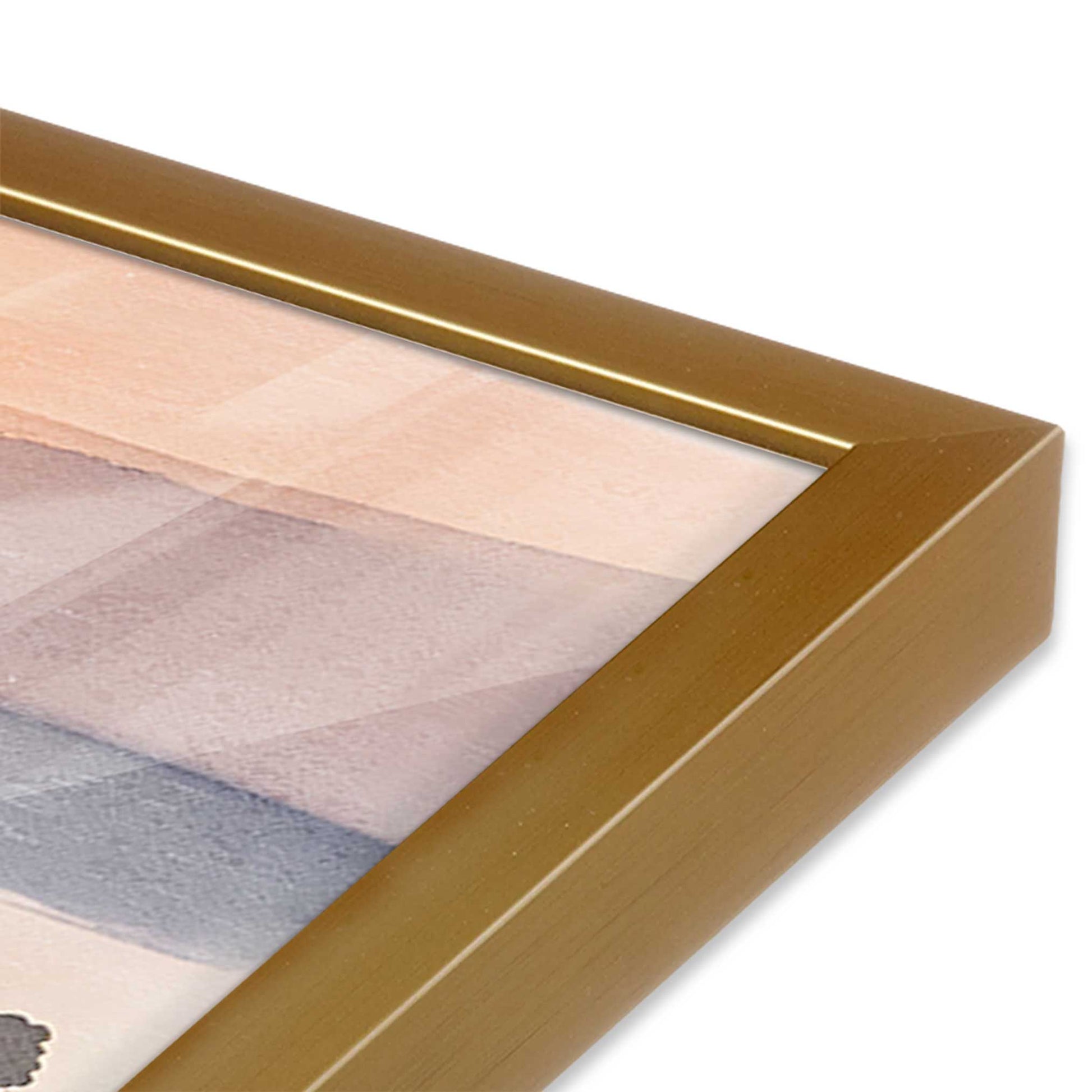 [Color:Polished Gold], Picture of art in a Polished Gold frame at an angle