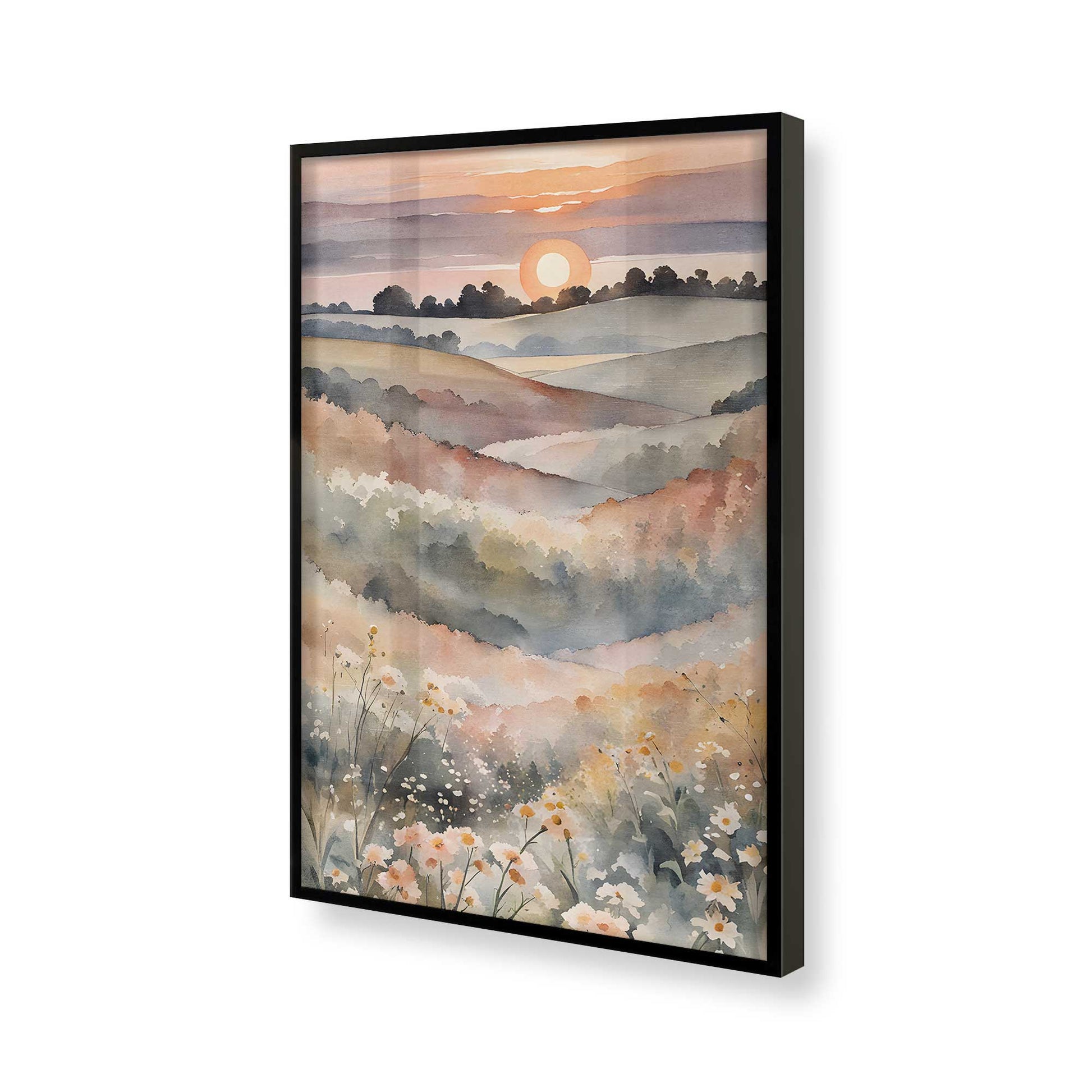 [Color:Satin Black], Picture of art in a Satin Black frame of the corner