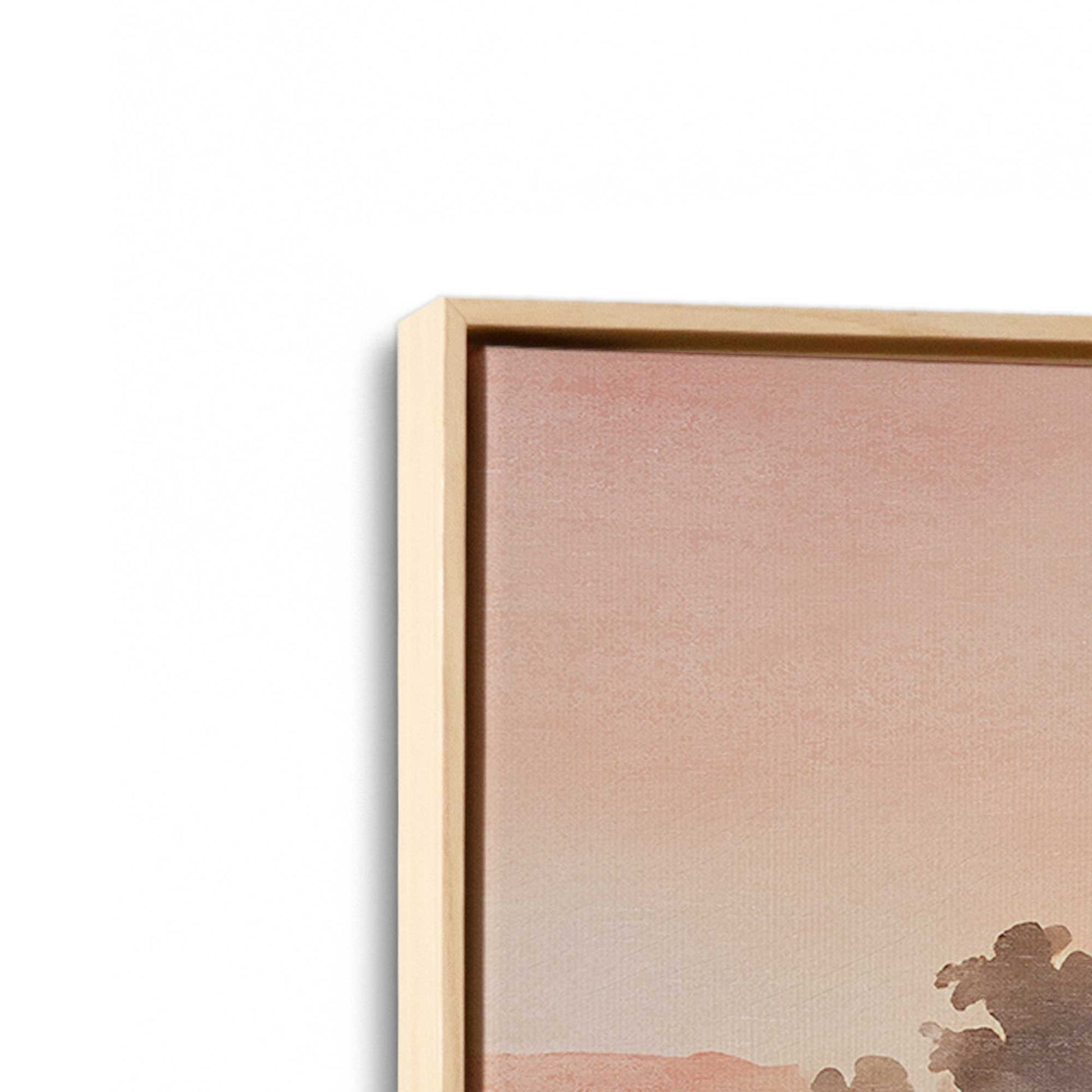 [Color:American Maple], Picture of art in a American Maple frame at an angle