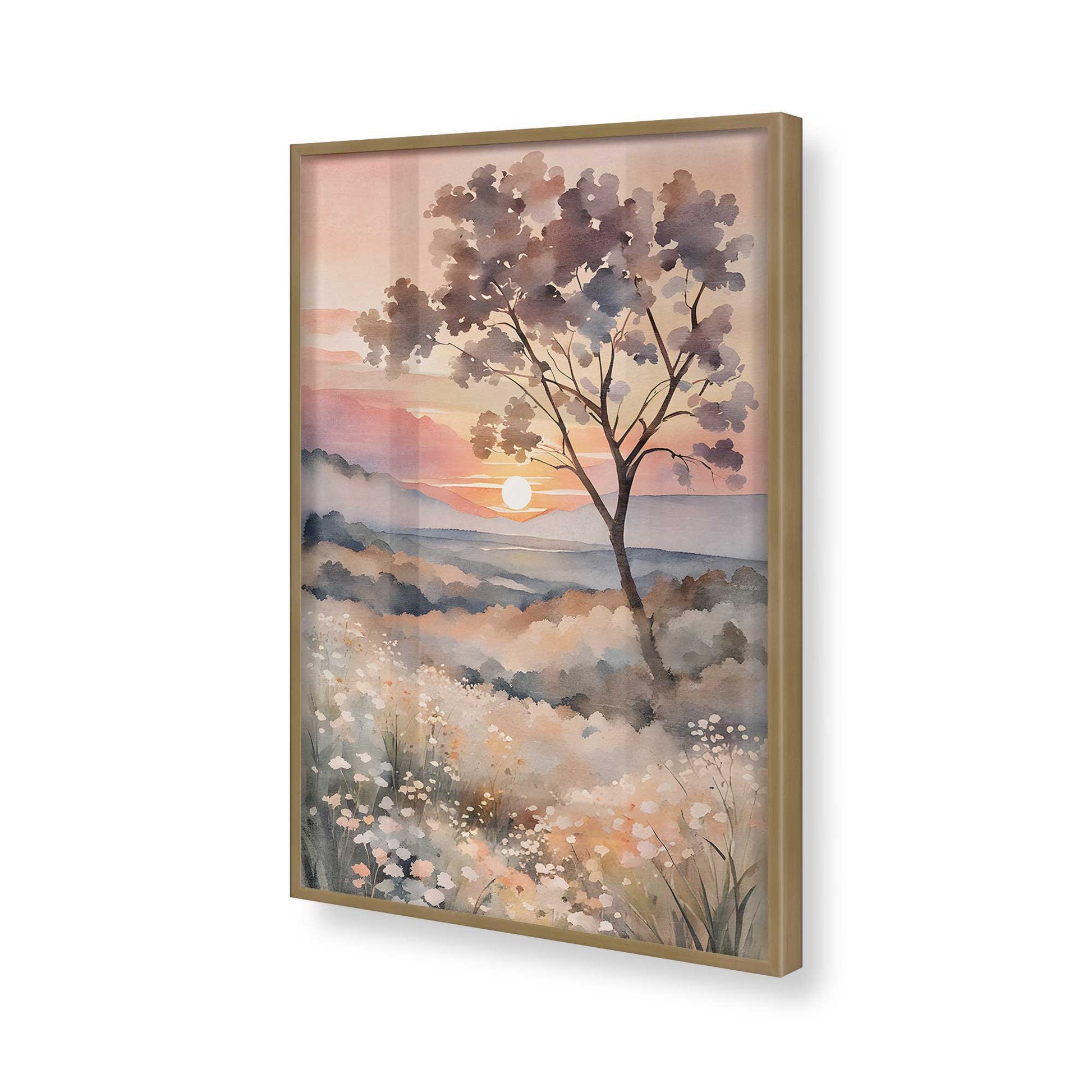 [Color:Brushed Gold], Picture of art in a Brushed Gold frame of the corner