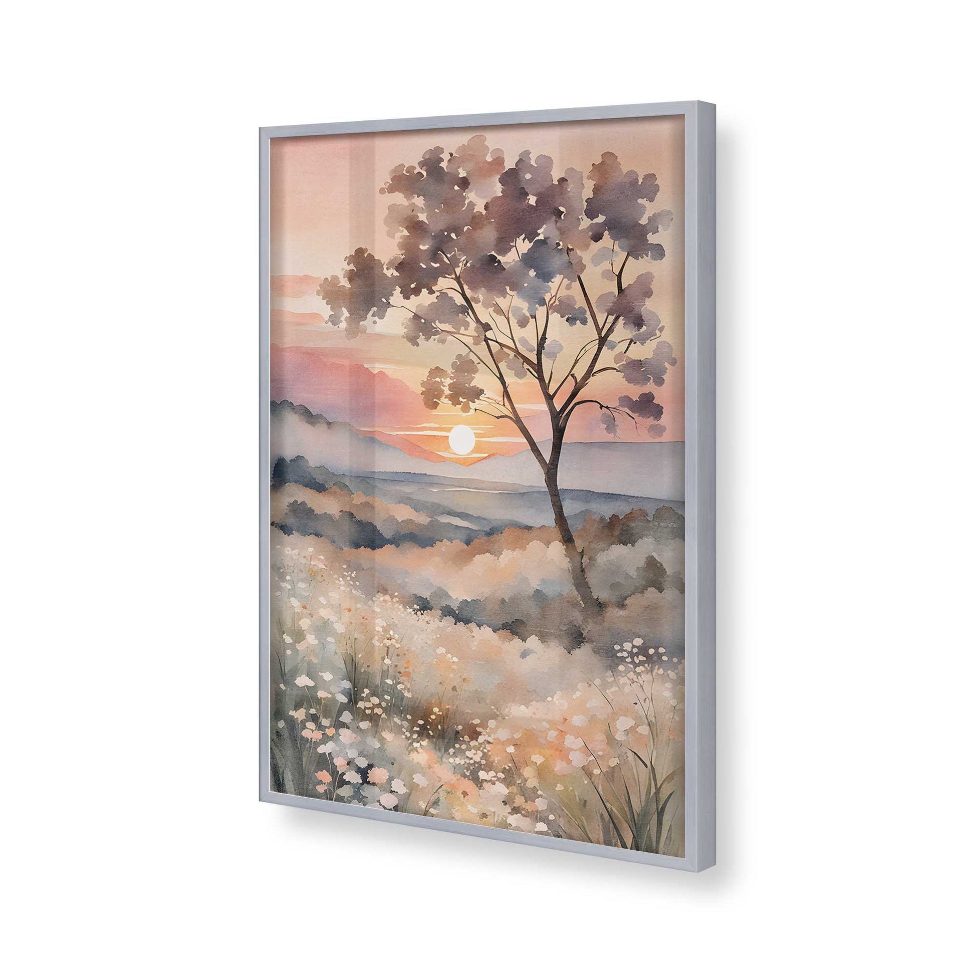 [Color:Polished Chrome], Picture of art in a Polished Chrome frame of the corner