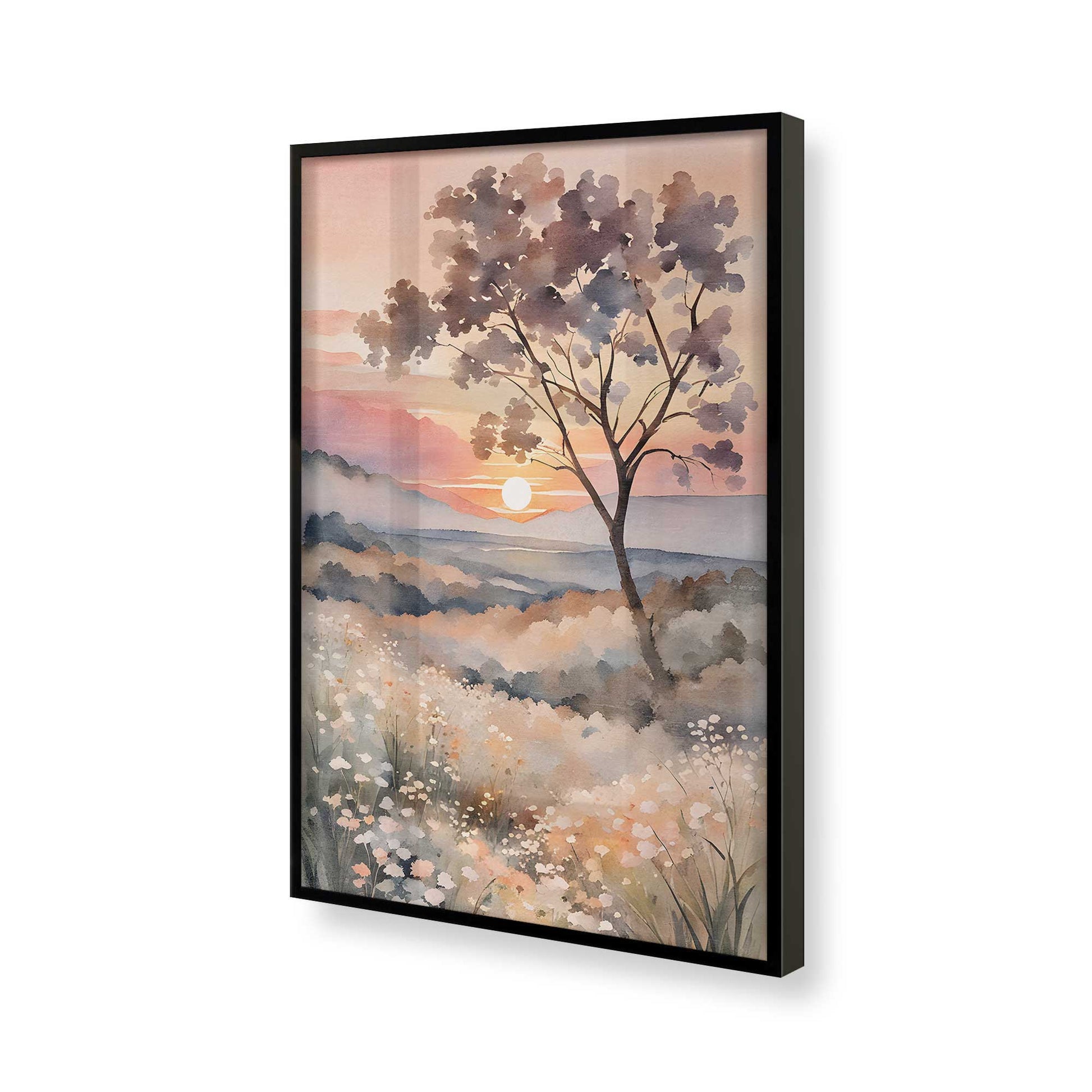 [Color:Satin Black], Picture of art in a Satin Black frame of the corner